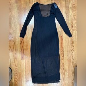 Abercrombie and Fitch Long-Sleeve Mesh Maxi Dress